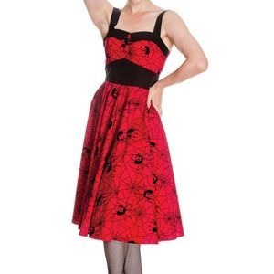 Hell Bunny Black & Red Spiderweb Head Dress - Med